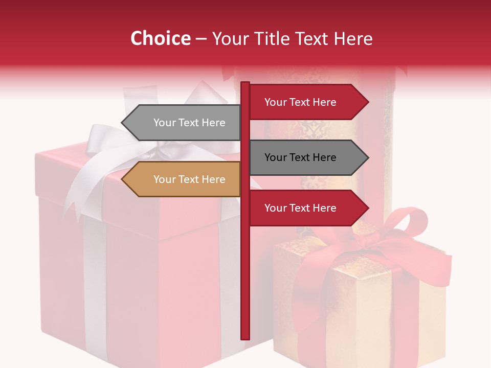 Wrapped Greeting Metallic PowerPoint Template