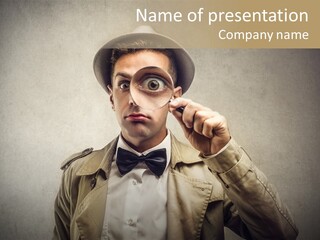 Wall Find Man PowerPoint Template