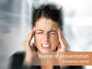 Headache Trouble Brunette PowerPoint Template