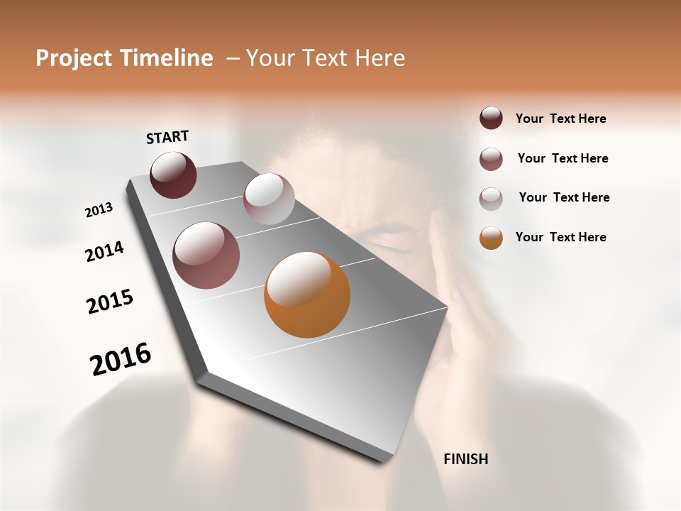 Headache Trouble Brunette PowerPoint Template