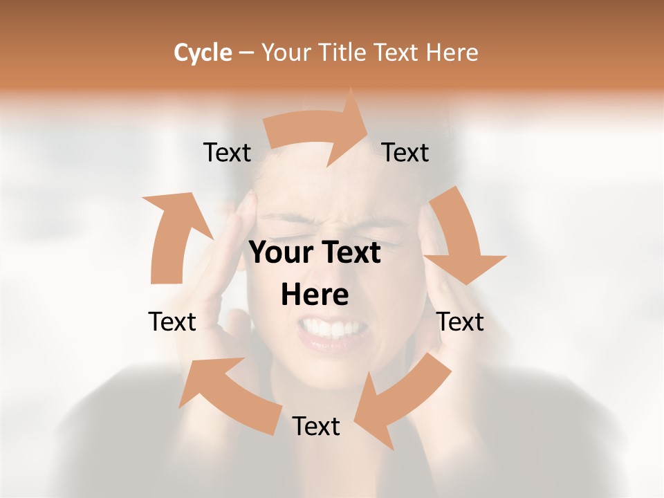 Headache Trouble Brunette PowerPoint Template