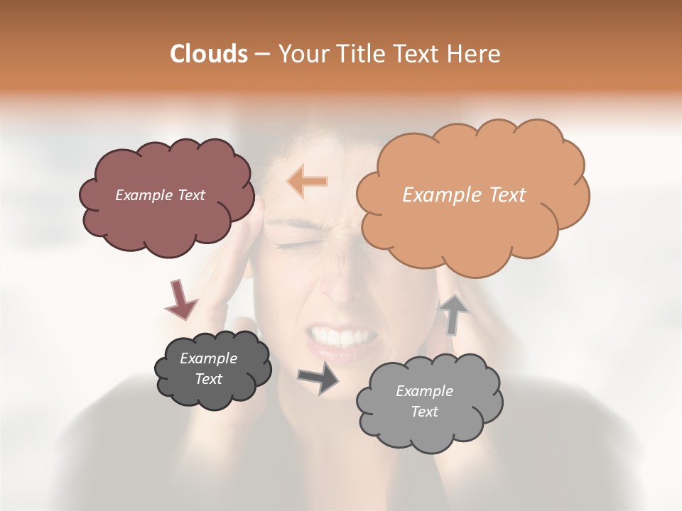 Headache Trouble Brunette PowerPoint Template