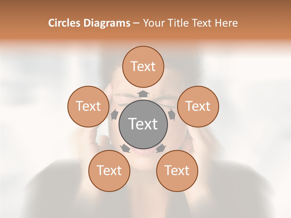 Headache Trouble Brunette PowerPoint Template