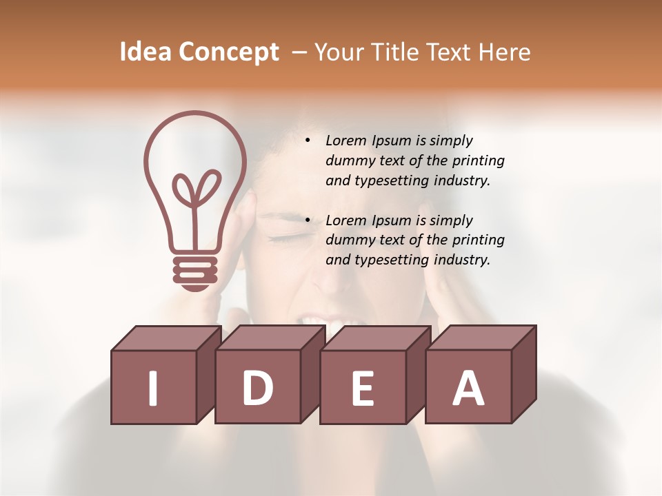 Headache Trouble Brunette PowerPoint Template