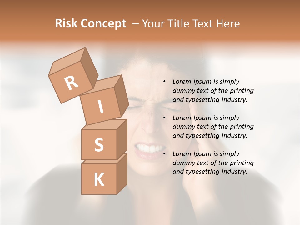 Headache Trouble Brunette PowerPoint Template