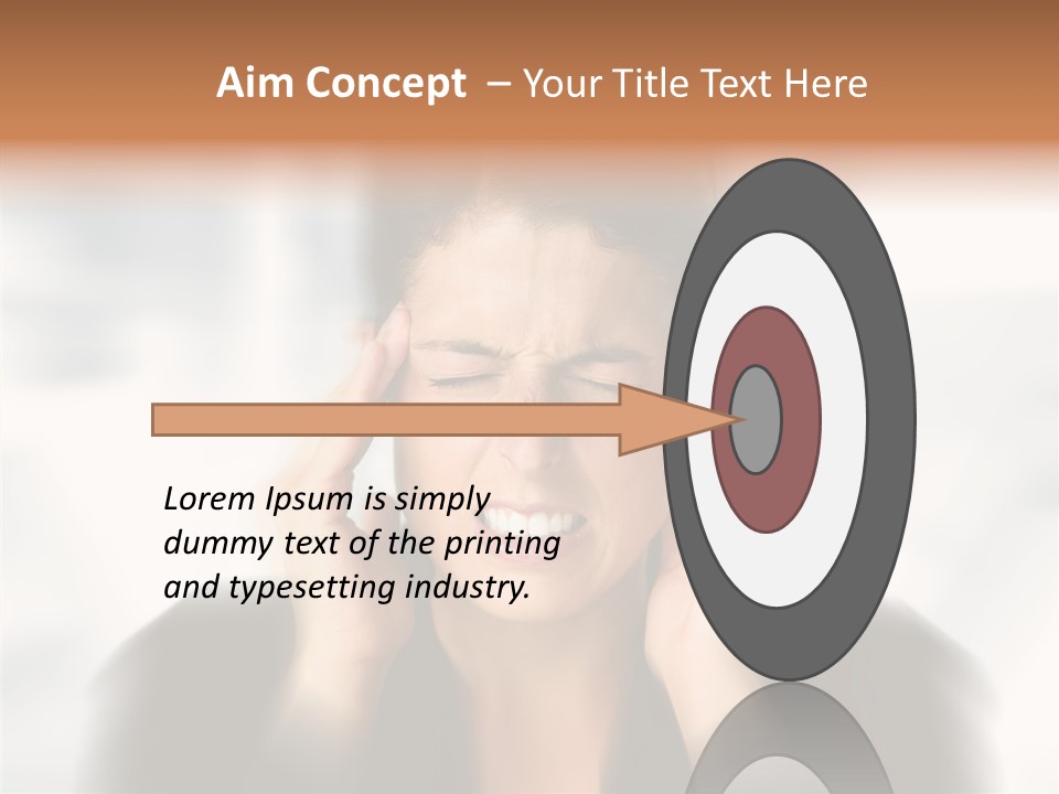 Headache Trouble Brunette PowerPoint Template