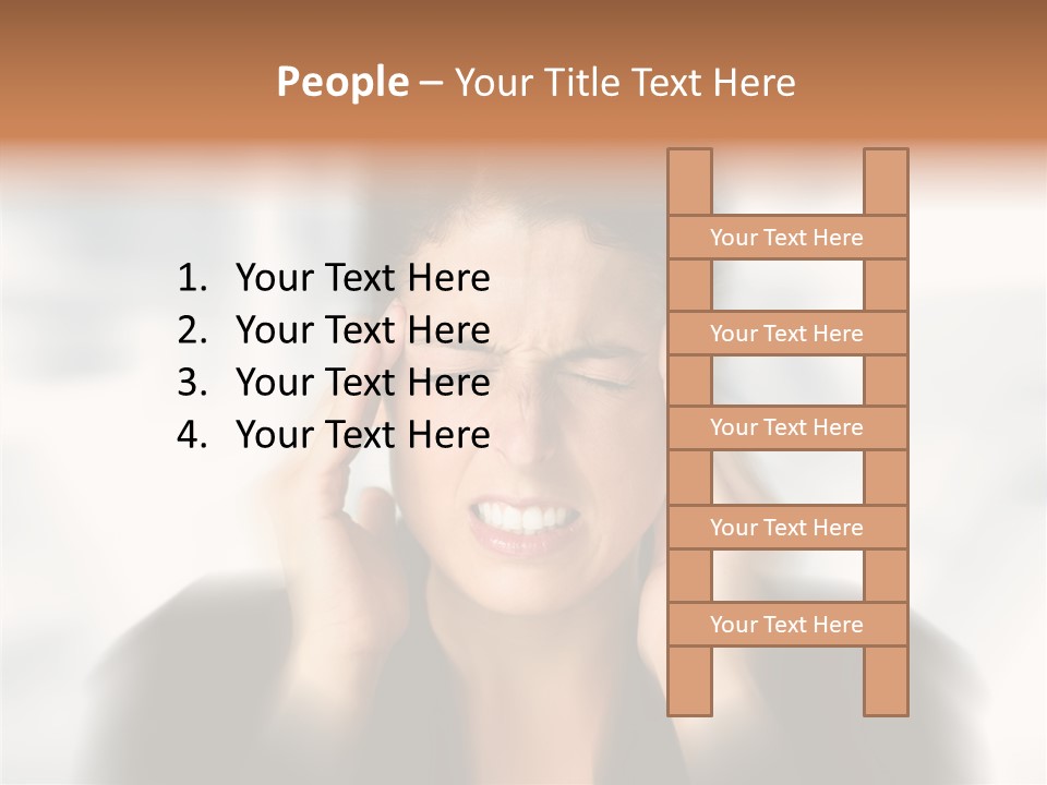Headache Trouble Brunette PowerPoint Template