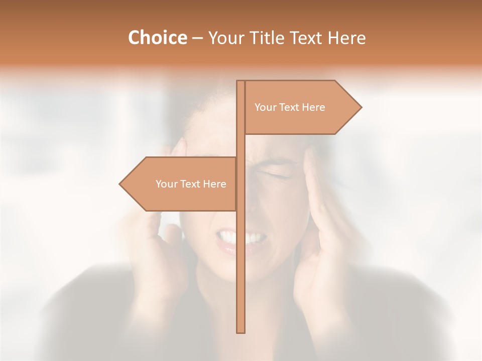 Headache Trouble Brunette PowerPoint Template