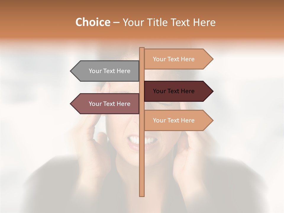 Headache Trouble Brunette PowerPoint Template
