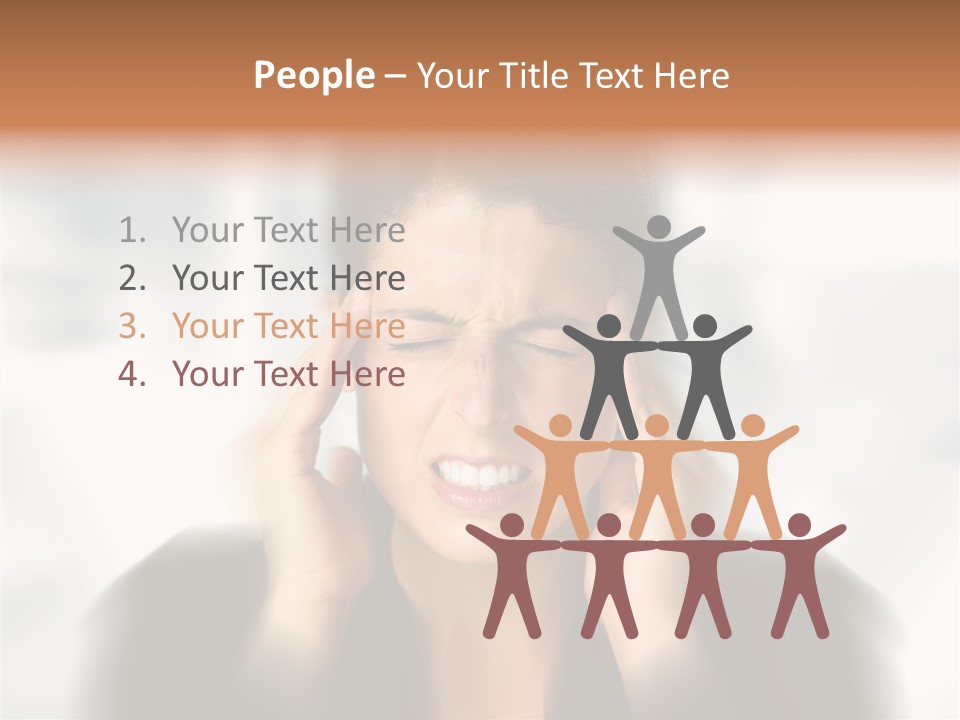 Headache Trouble Brunette PowerPoint Template