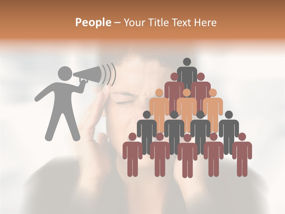 Headache Trouble Brunette PowerPoint Template