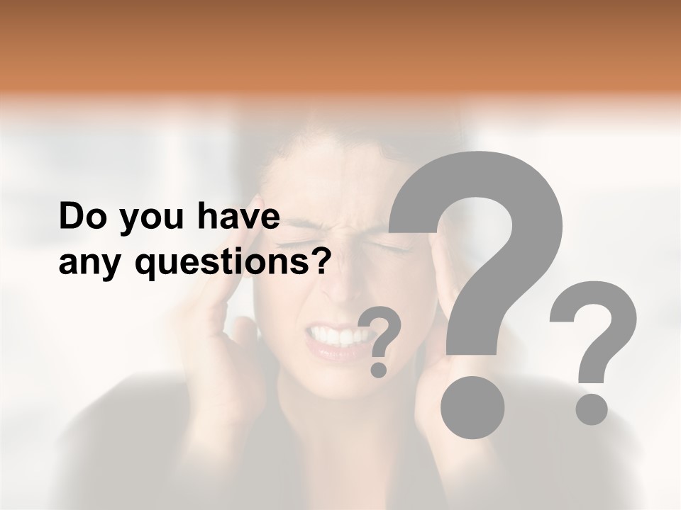 Headache Trouble Brunette PowerPoint Template