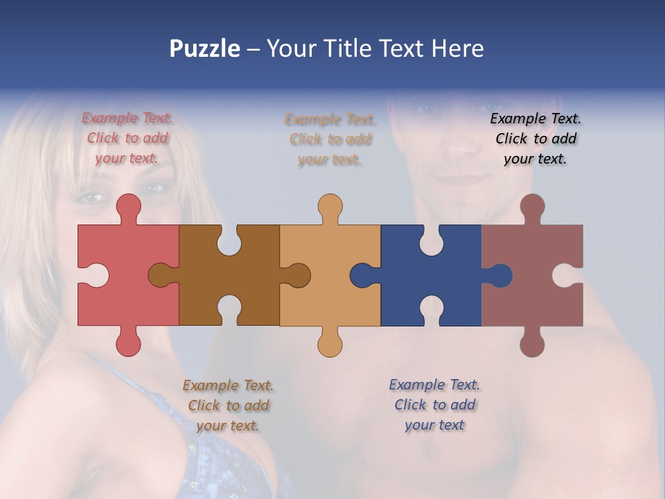 Fit Flexing Couple PowerPoint Template