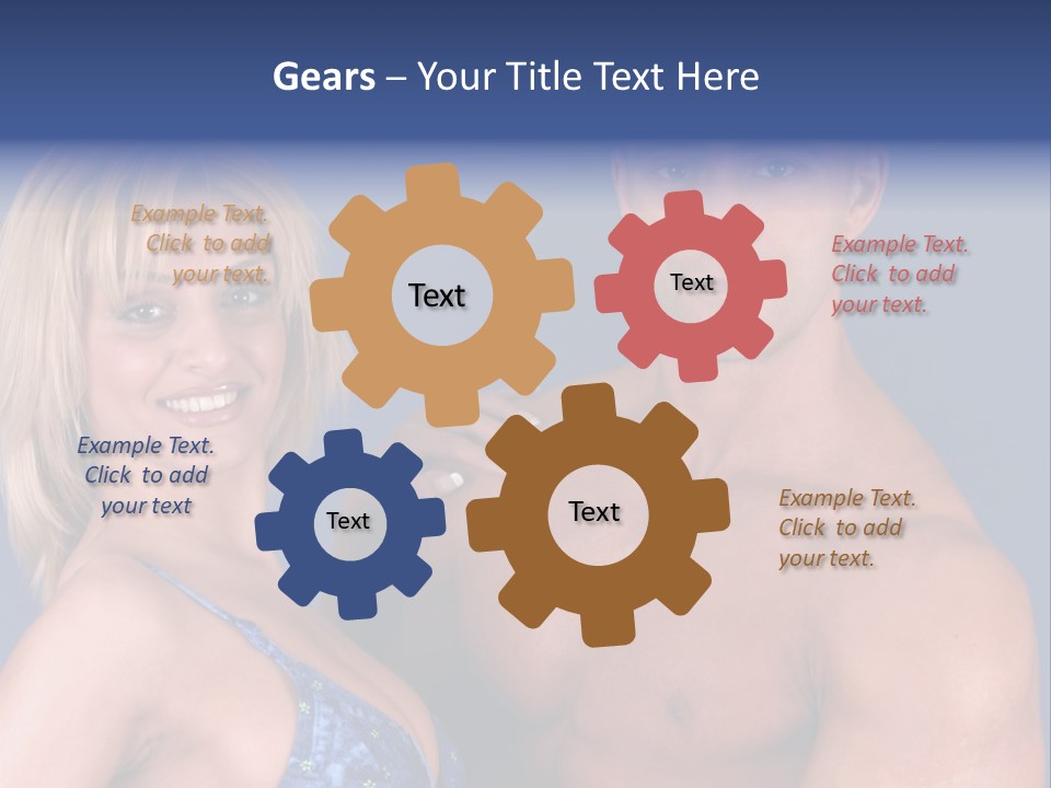 Fit Flexing Couple PowerPoint Template