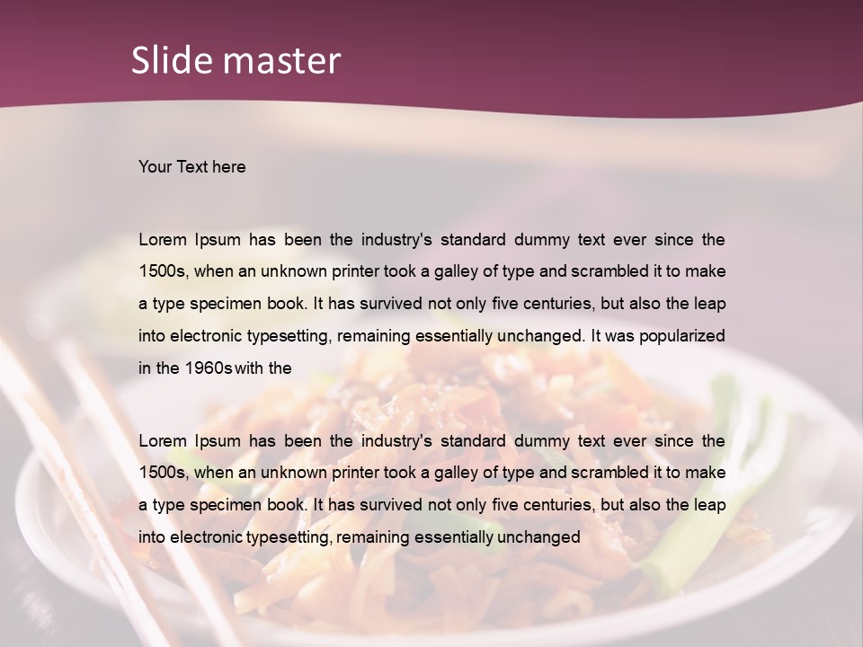 Noodle Chopsticks Plate PowerPoint Template