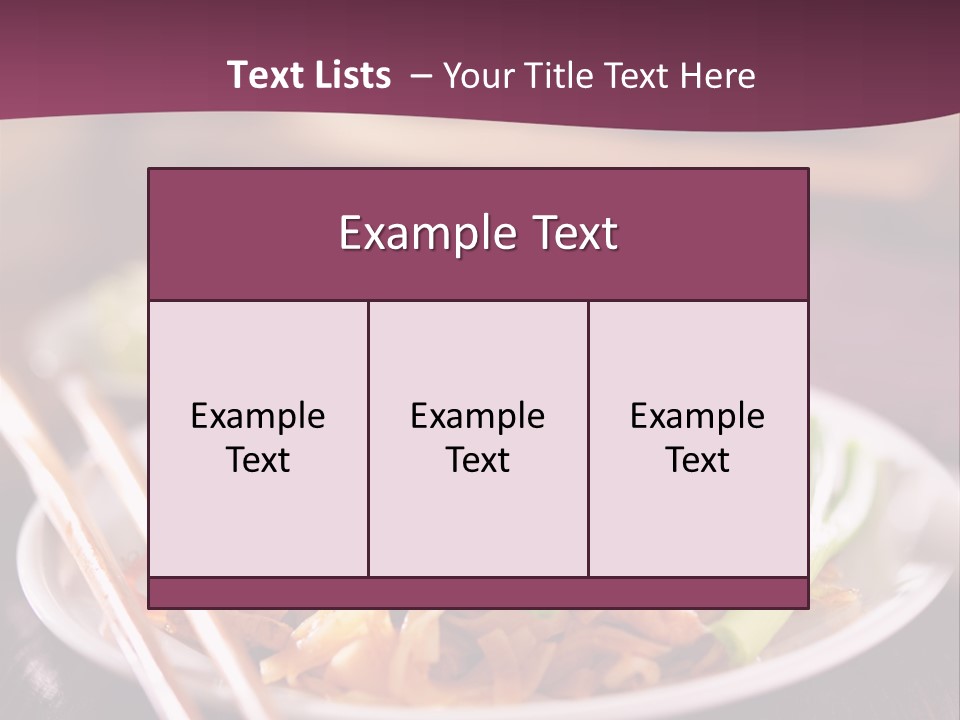 Noodle Chopsticks Plate PowerPoint Template