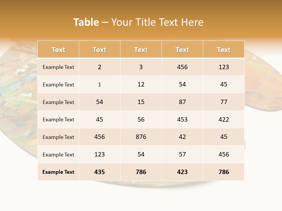 Three Paintbrushes And A Palette On A White Background PowerPoint Template