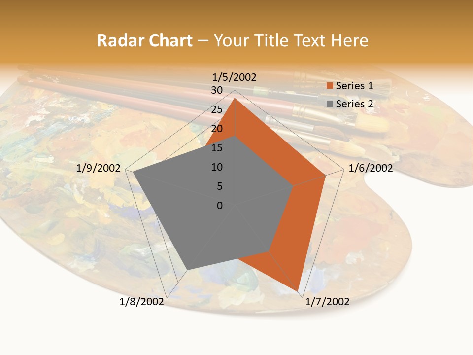 Three Paintbrushes And A Palette On A White Background PowerPoint Template