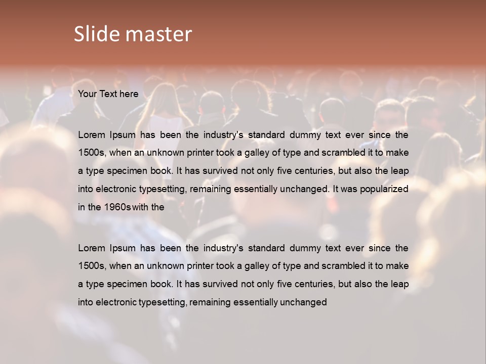 Busy Blurred People Anonymous PowerPoint Template