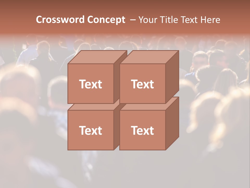 Busy Blurred People Anonymous PowerPoint Template