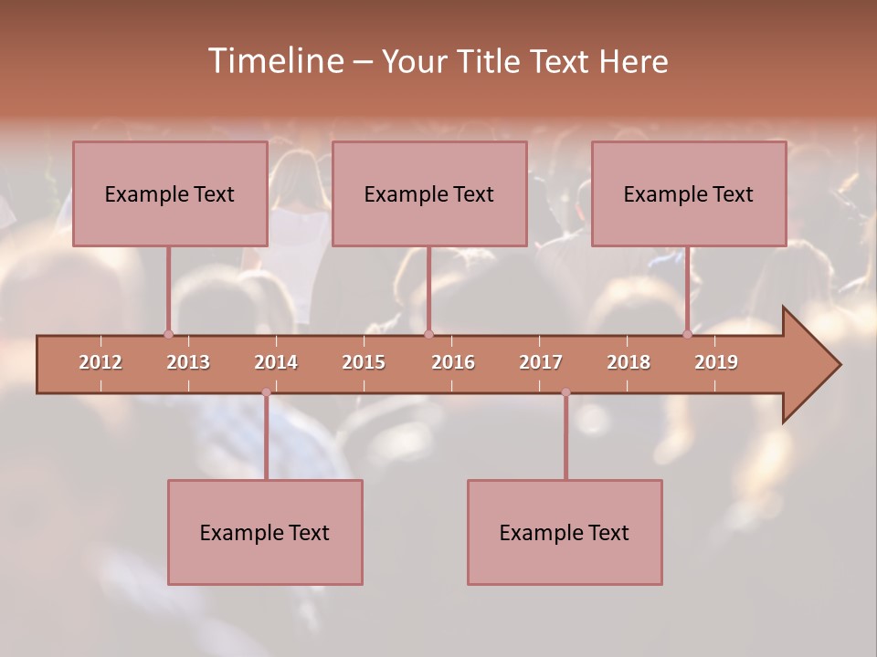Busy Blurred People Anonymous PowerPoint Template