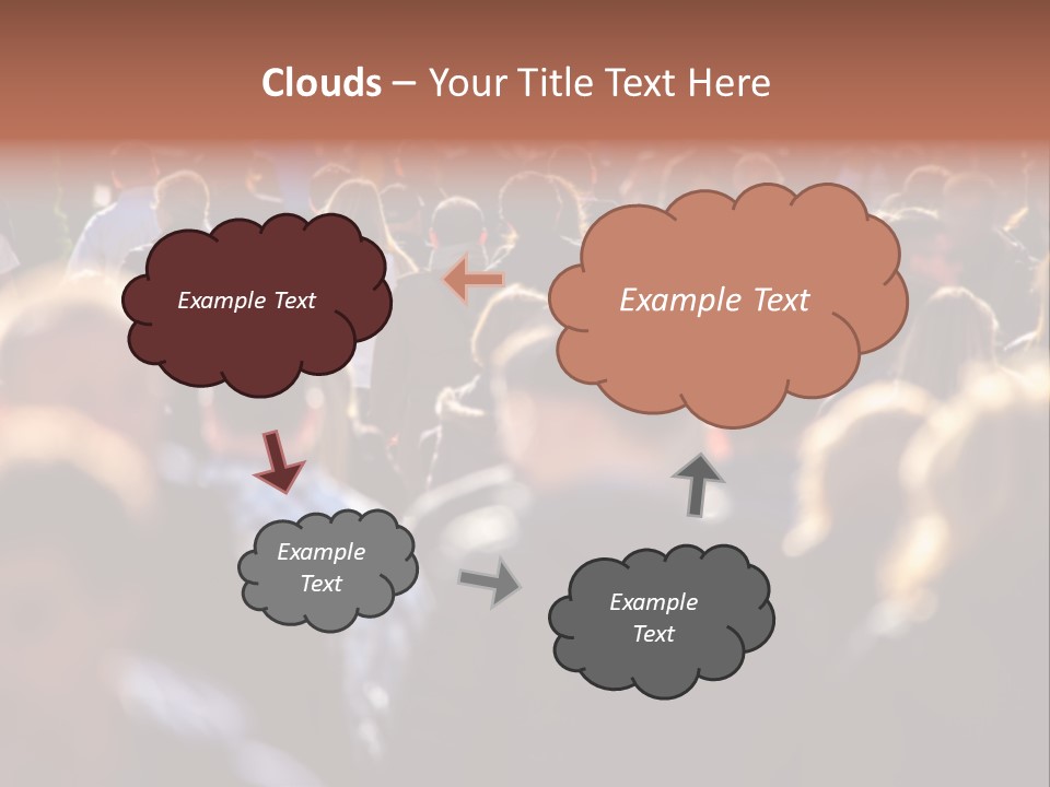Busy Blurred People Anonymous PowerPoint Template