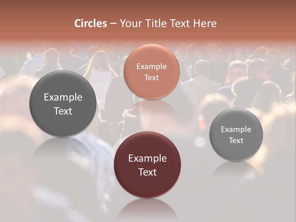 Busy Blurred People Anonymous PowerPoint Template