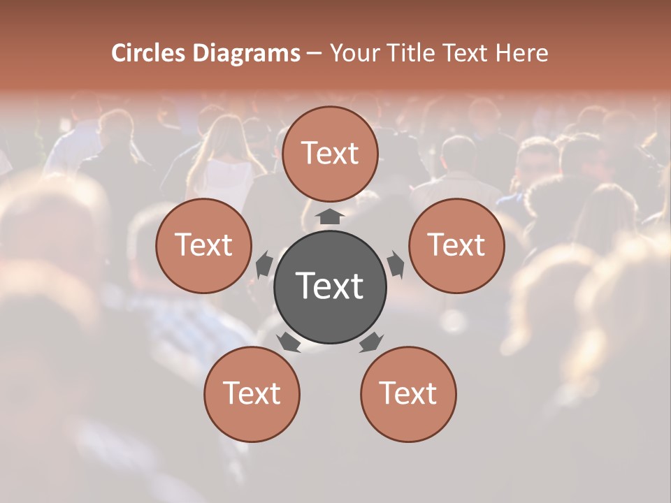 Busy Blurred People Anonymous PowerPoint Template