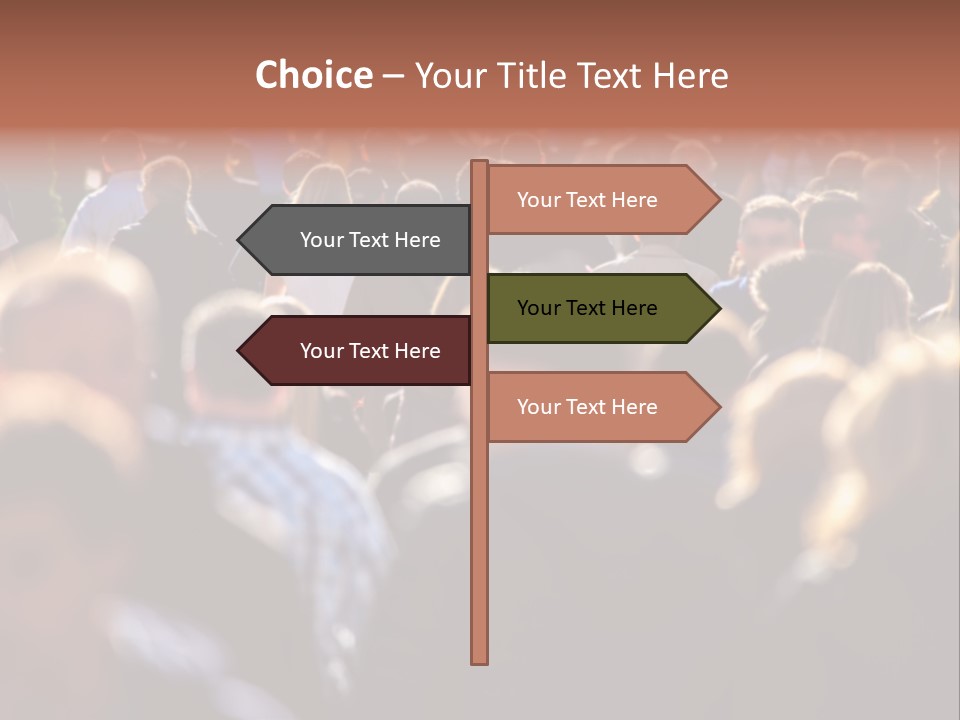 Busy Blurred People Anonymous PowerPoint Template
