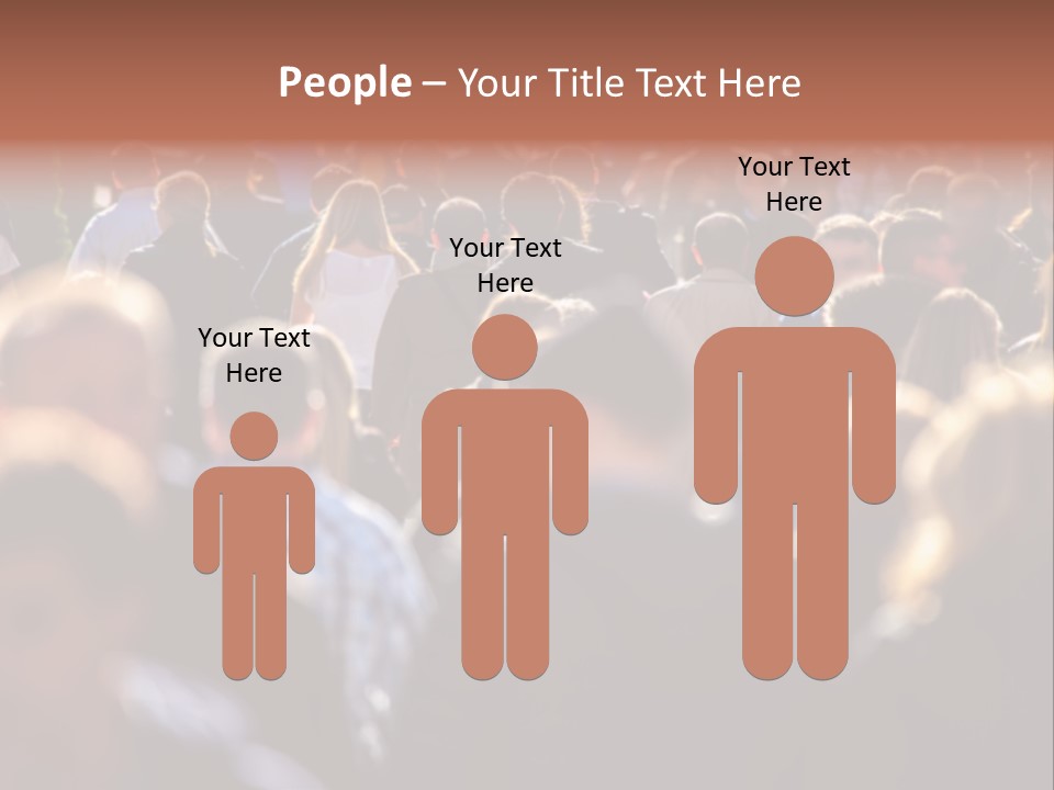 Busy Blurred People Anonymous PowerPoint Template