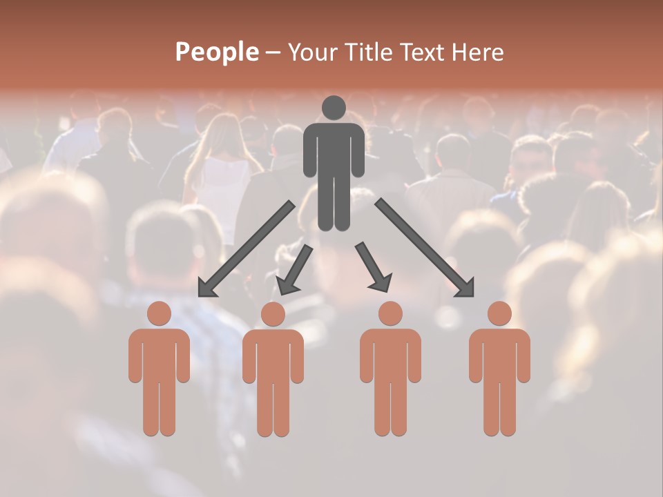 Busy Blurred People Anonymous PowerPoint Template