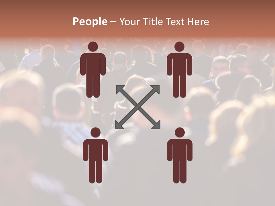 Busy Blurred People Anonymous PowerPoint Template
