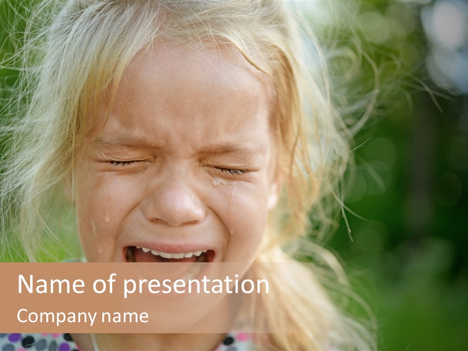 Serious Sad Child PowerPoint Template