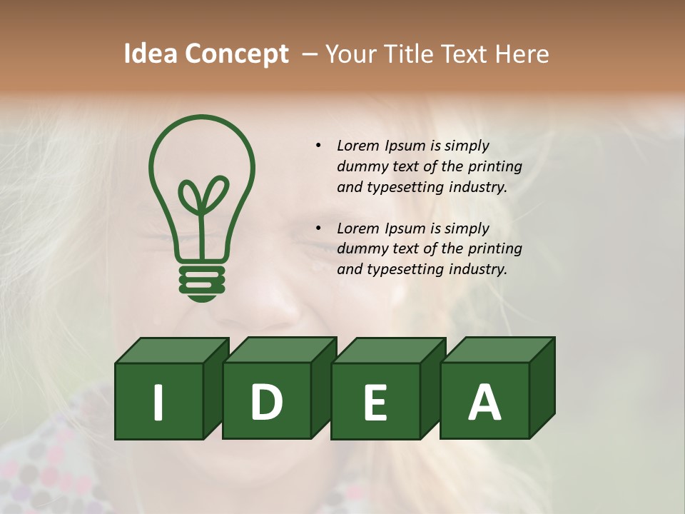 Serious Sad Child PowerPoint Template