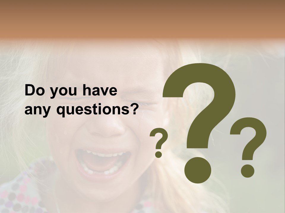 Serious Sad Child PowerPoint Template