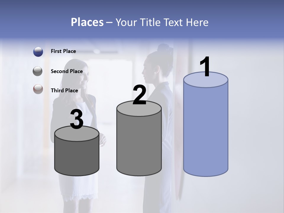 A Couple Of Women Standing Next To Each Other PowerPoint Template