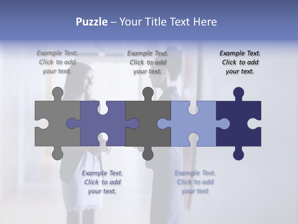 A Couple Of Women Standing Next To Each Other PowerPoint Template