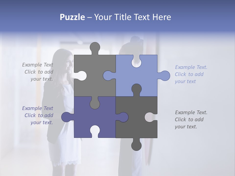 A Couple Of Women Standing Next To Each Other PowerPoint Template