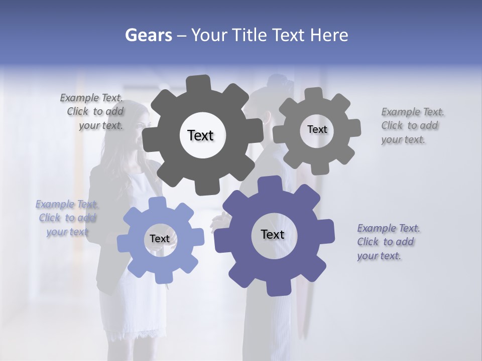 A Couple Of Women Standing Next To Each Other PowerPoint Template