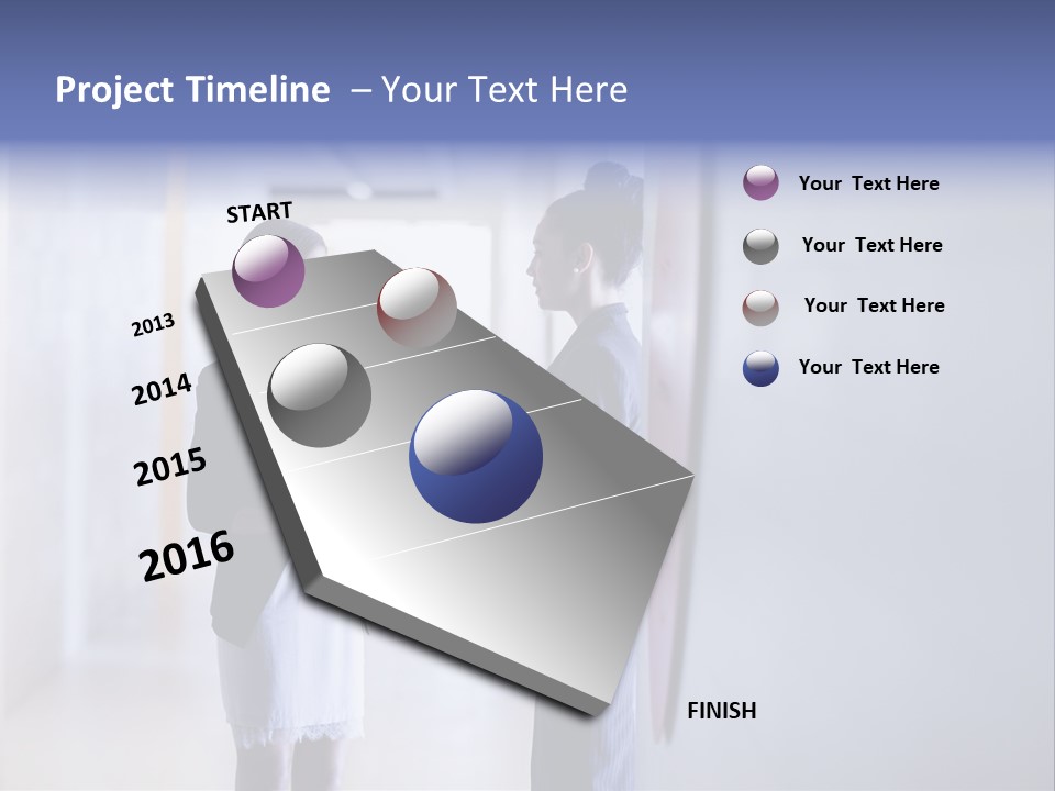 A Couple Of Women Standing Next To Each Other PowerPoint Template