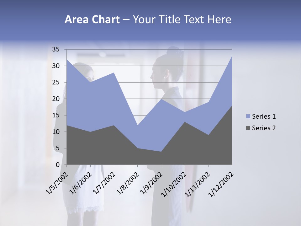 A Couple Of Women Standing Next To Each Other PowerPoint Template