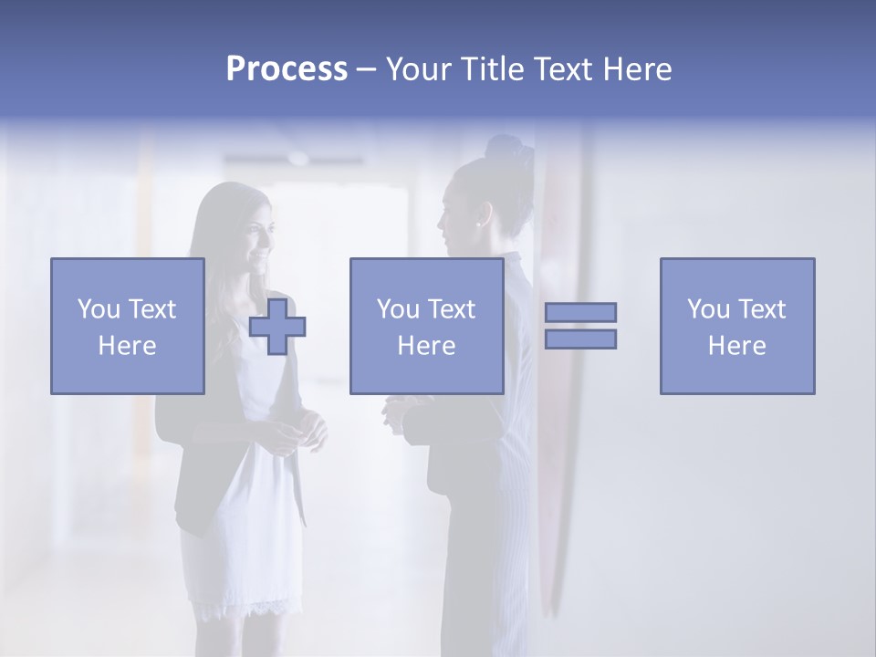 A Couple Of Women Standing Next To Each Other PowerPoint Template