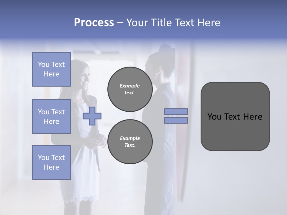 A Couple Of Women Standing Next To Each Other PowerPoint Template