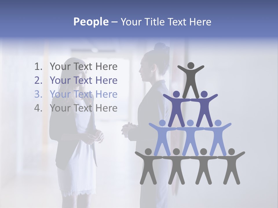 A Couple Of Women Standing Next To Each Other PowerPoint Template