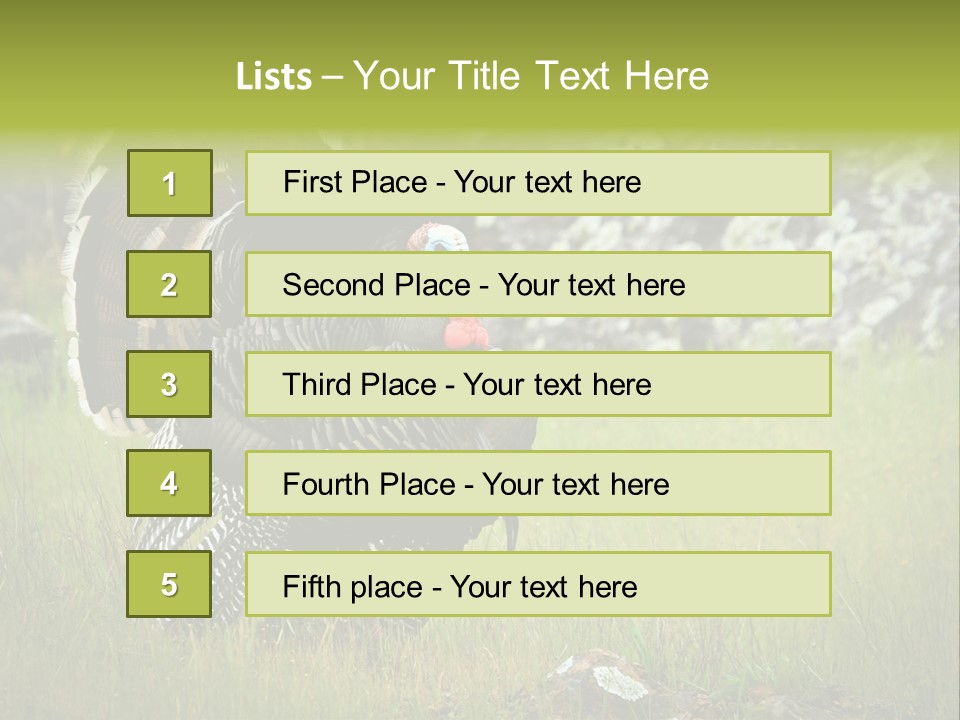 Game Gallopavo Green PowerPoint Template