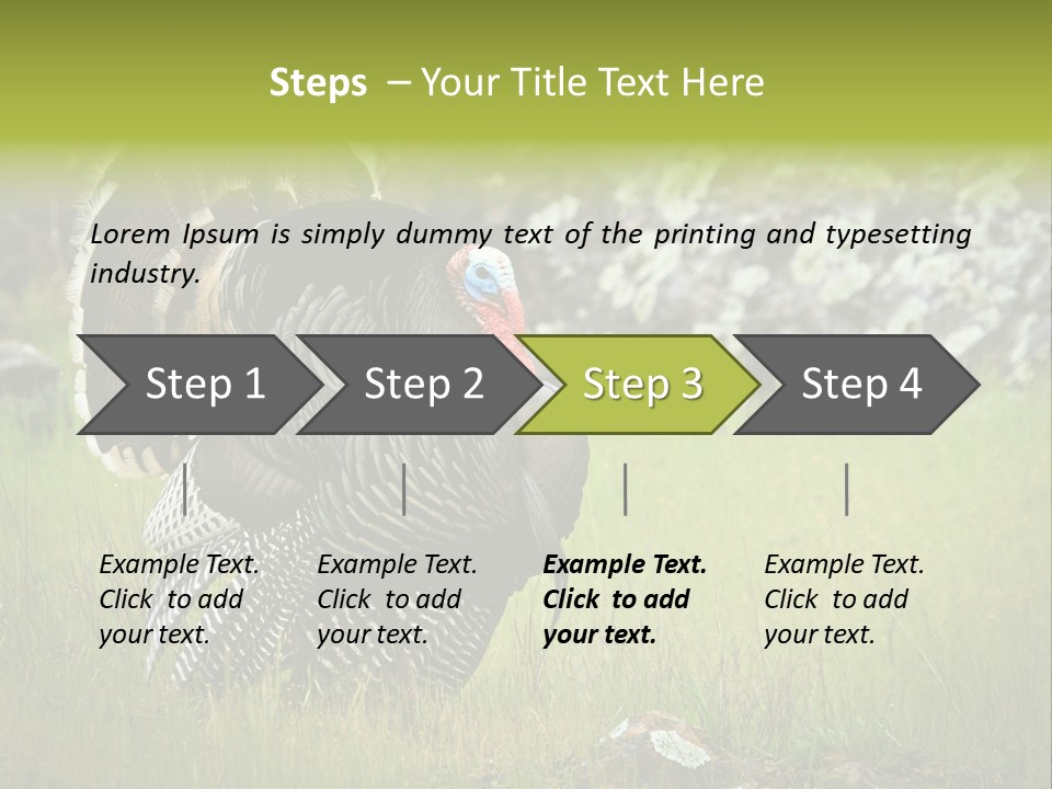 Game Gallopavo Green PowerPoint Template