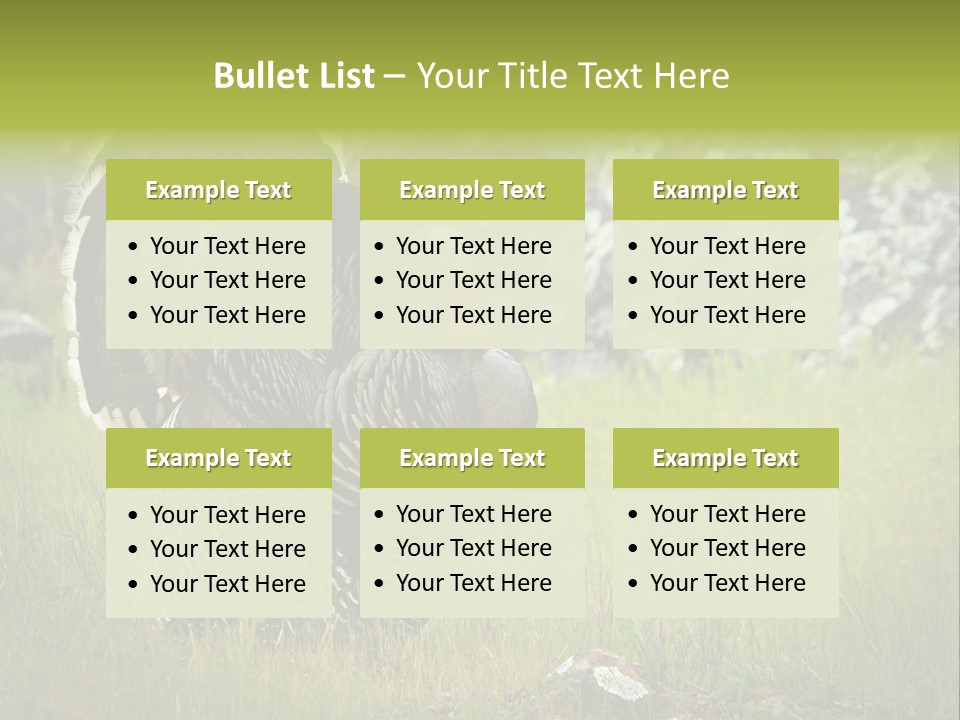Game Gallopavo Green PowerPoint Template