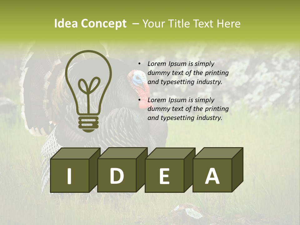 Game Gallopavo Green PowerPoint Template