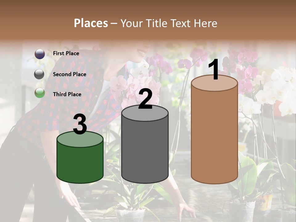 Houseplant Female Orchid PowerPoint Template