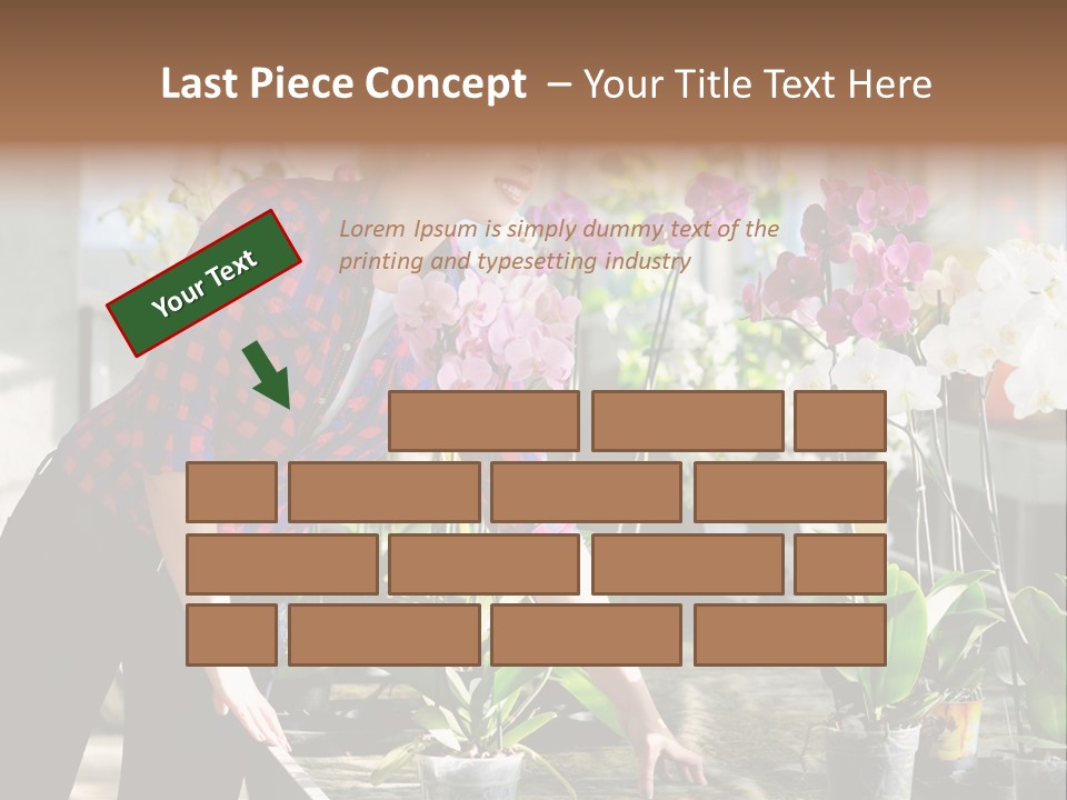 Houseplant Female Orchid PowerPoint Template